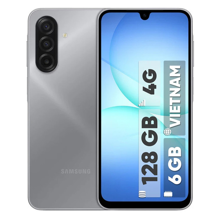 گوشی موبایل سامسونگ مدل Galaxy A17 4G دو سیم کارت ظرفیت 128 گیگابایت و رم 6 گیگابایت - ویتنام - به همراه شارژر 25 وات سامسونگ، 2 عدد قاب و 1 عدد محافظ صفحه نمایش